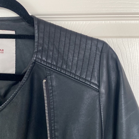 Pull & Bear Leather Jacket with Arm & Shoulder Detailing - Picture 4 of 5
